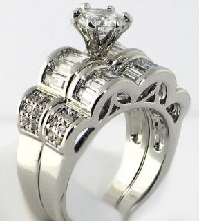 Dramatic 5.1 Ct. Cubic Zirconia Bridal Engagement Wedding 2 PC Ring 