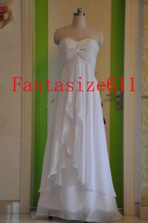 New hot sale stock white/ivory chiffon wedding dress Bride size 6 8 10 