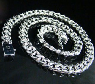   Jewelry Mens 10mm wide silver Curb chain Necklace Safety Clasp
