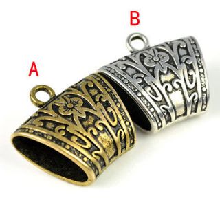 12 pcs CCB DIY jewelry findings scarf bails antique golden silver tube 