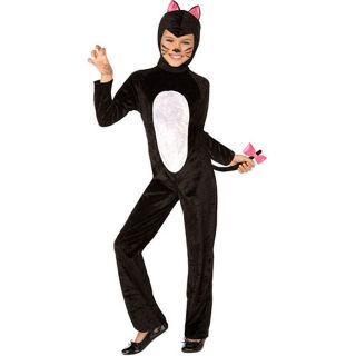 Black Cat Child Costume Girls Kids Dress Up Halloween Kitty Kitten