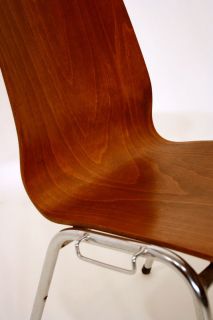 chair bent wood 70s join & stackable chaise a. 70 sedia Stuhl 70er 