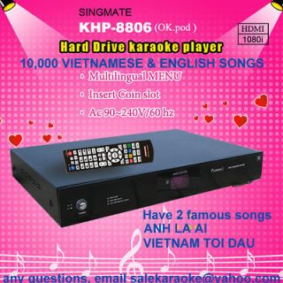 VIETNAMESE & ENGLISH HDD PRO KARAOKE SYSTEM 8806 10K Songs