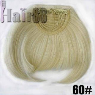 Side Long Synthetic Clip in Fringe Bangs Hair Extensions,60# Platinum 