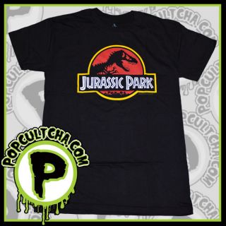 Jurassic Park   Logo Black Mens T Shirt American Classics