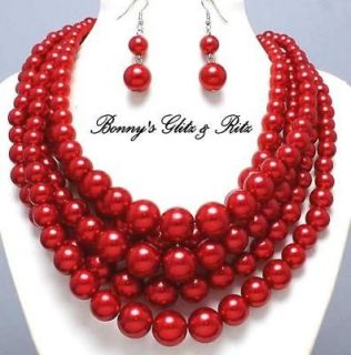 chunky red necklace in Jewelry Sets