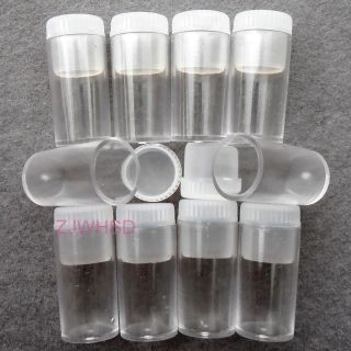   12mm Clear Plastic Small Bottle Vial Storage Container Sample collect