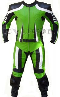 Motorbike / Motorcycle Kawasaki Green 2Piece Leather Suit