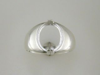 Mens Oval Cabochon Ring Setting Sterling Silver