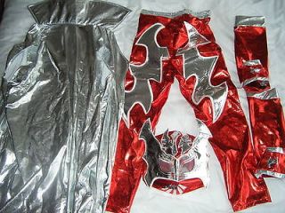 WWE SIN CARA RED FANCY DRESS UP COSTUME OUTFIT SUIT MASK PANTS CAPE 