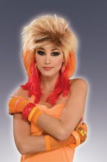 80s Pink Cyndi Orange Punk Rocker Wig Hair Costume Lauper NEW