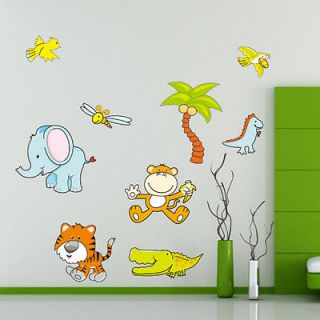   Zoo Animals Jungle Wall Sticker Decor Decals Removable Nursery Kids