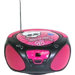 MONSTER HIGH PINK GIRLS CD BOOMBOX AM/FM RADIO AUX INPUT for  