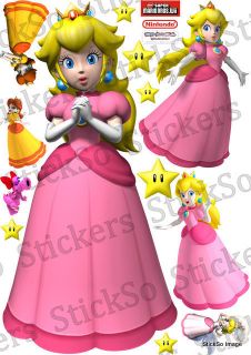 Super Mario Bros Wii, Princess Peach RePositionable wall Sticker 