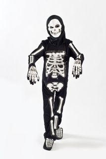 Kids Boys Skeleton Halloween Costume Fiber Optic Size M (5 7) Child 