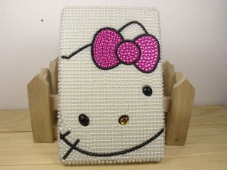  crystal Pearl skin Hello kitty back cover case for  Kindle Fire