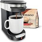   Beach Personal One Cup Pod Brewer, Home Single Coffee Maker w/ Beans