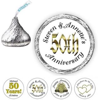   Golden Anniversary Candy Kiss kisses Labels Personalized Party Favors
