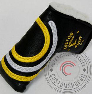 CustomShop911 Putter cover BLACK and YELLOW Headcover Fits Scotty 