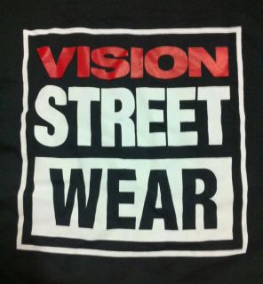 Vision Street Wear Black T shirt Old school skateboard Vintage 80s 