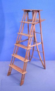   34 Oak Salesman Sample Step Ladder Library circa 1890 Vick Seed Co