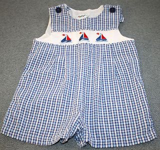Boys Size 24 Months Alexis Jon Jon Outfit Blue & White with Boats