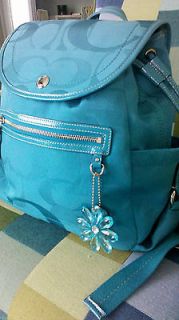 COACH  Kyra Textured Optic Backpack F19673 Mermaid (Turquoise) $298 