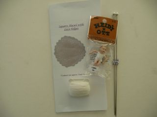Knitting kit for dollshouse baby shawl or blanket + 2 Heidi Ott baby 