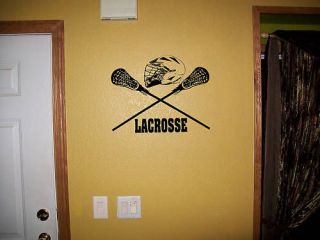 Lacrosse Sticks & Helmet Vinyl Wall Sticker Decal Logo