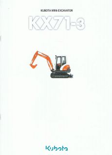 Kubota KX71 3 Mini Excavator Construction brochure 2009
