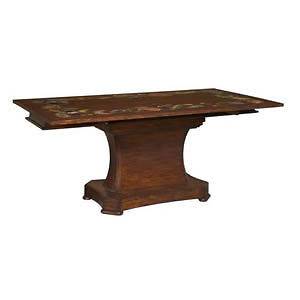 72 wide Refectory dining table hand painted dark stain in solid 