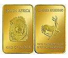 ONE 1Troy oz Gold clad KRUGERRAND ART BARS 100 MILLS 999% GOLD