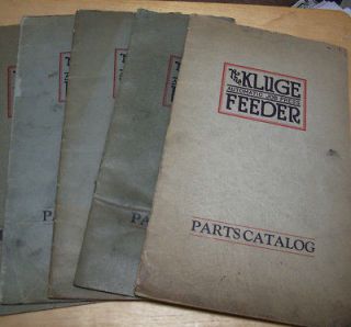 KLUGE AUTOMATIC JOB PRESS FEEDER Parts Catalog 20 Pages Plus Cover 