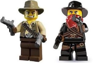LEGO Series 1 6 Cowboy Bandit Horse Guns Mask Horse Western Minifigure 
