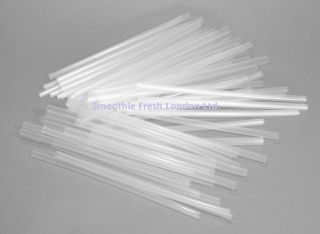 Clear Thick Jumbo Smoothie / Shake Straws  UK Seller  9mm wide 