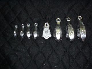 bank sinkers 10 each 1, 2,3,4,5 oz  lead fishing weights from do it 