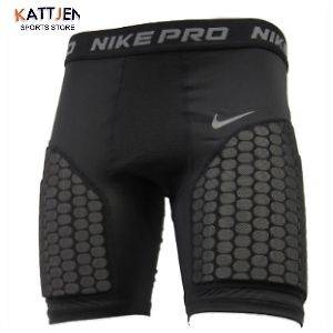 Nike Mens Pro Fit Compression Combat Battle Padded Rugby Shorts Black 