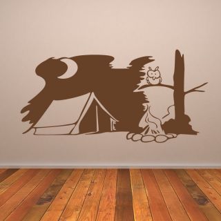 Camping Scene Outdoors Wall Art Sticker Wall Decals Transfers