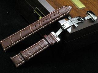 18mm Leather watch strap Butterfly Clasp 4 Rolex Omega