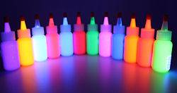 UV NEON RAVE FLUORESCENT FABRIC MATERIAL PAINTS 1oz pot dance dress 