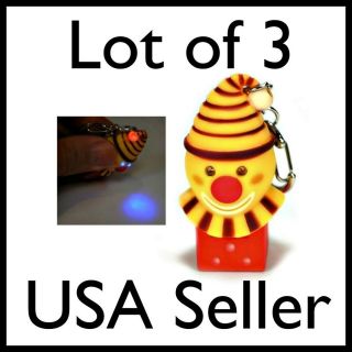   LED CRAZY CLOWN KEY CHAIN Light Sound Noise Toy Ring NEW Evil Laughing