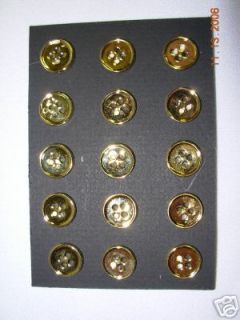 WHOLESALE LOT Ralph Lauren 4 hole 3/8 metal gold plated BUTTON 50 pc
