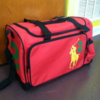 Polo Ralph Lauren Big Pony Weekender Travel Duffle Sports Gym Bag Red 