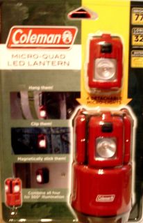 Coleman Micro Quad LED Lantern Bright 77 Lumens Runtime 32 Hours New