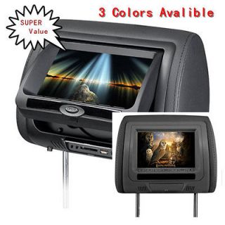 Super Value Pair Black 7Inch LCD CAR MONITOR 2 DVD PLAYER Headrest 