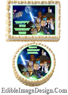   WARS #3 LEGO Birthday Edible Party Cake Image Cupcake Topper Favor