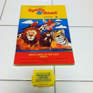 1980s Speak & and Read Expansion Module WHOS WHO AT THE ZOO Retro 
