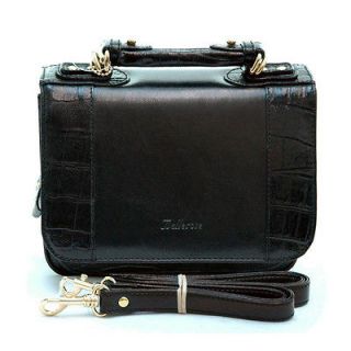 Belle Rose Leather like handbag multi function organizer black hand 