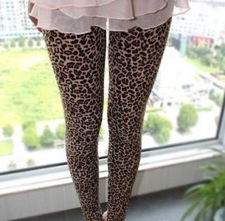 Knitted Wild Leopard Animal Print Women Leggings tights Pants Fashion 