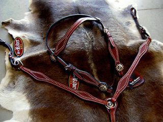 HORSE BRIDLE BREAST COLLAR WESTERN LEATHER BROWBAND HEADSTALL BROWN 